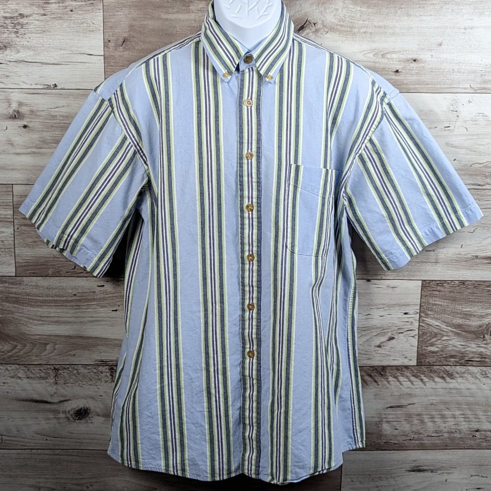 Gulf Traders* Men's Classic Short Sleeve Button Down Curved‎ Hem Shirt~ Medium
